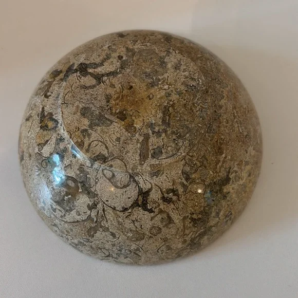 Marble limestone Bowl home decor trinket dish beige heavy small bowl - Picture 6 of 10